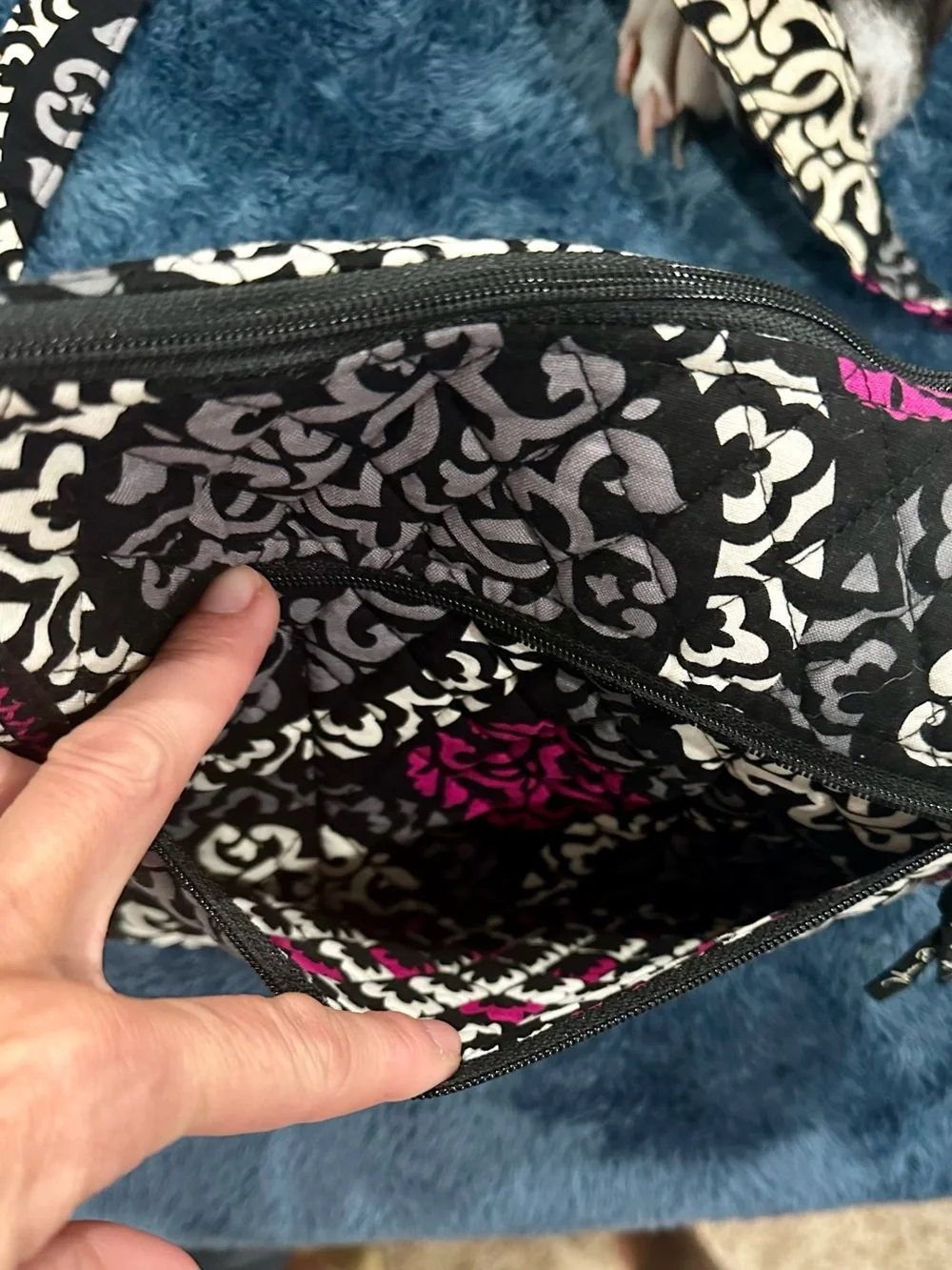 Vera Bradley Laura Shoulder Bag Canterberry Magenta Quilted Cotton Purse Retired